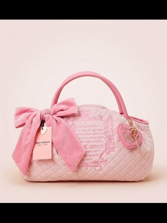 Juicy Couture Handbags - NWT Juicy Couture Juicy Tale Bowler Satchel quilted powder blush Pink